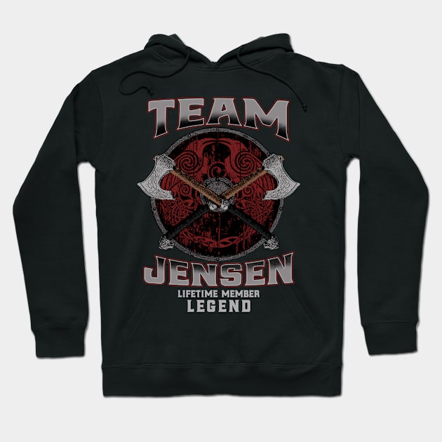 Jensen Name - Lifetime Member Legend - Viking Hoodie by Stacy Peters Art